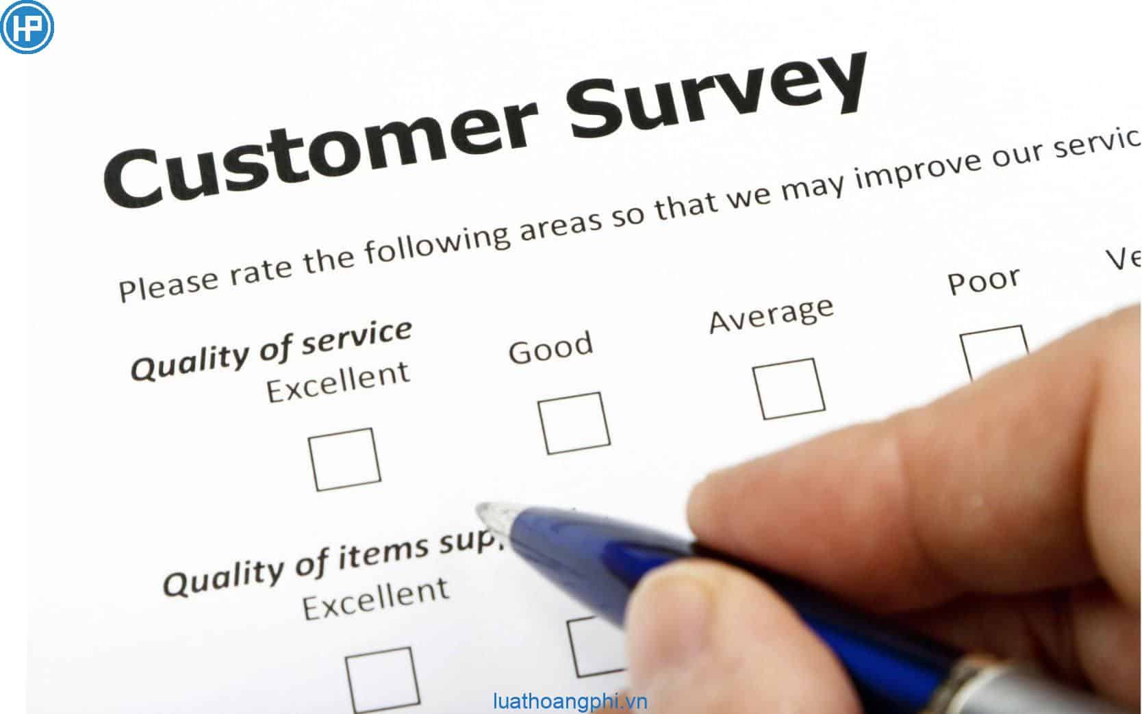 Mẫu khảo sát mức độ hài lòng của khách hàng - Luật Hoàng Phi